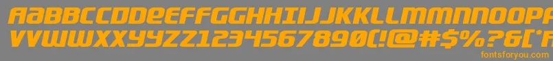Lightsidercompactexpand-Schriftart – Orangefarbene Schriften auf grauem Hintergrund