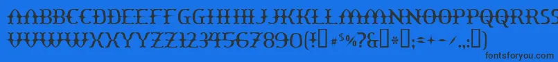 Yawnovis Font – Black Fonts on Blue Background