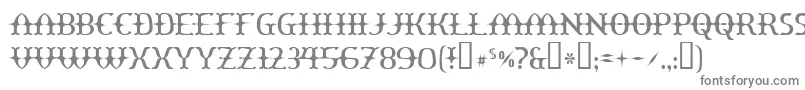 Yawnovis-fontti – harmaat kirjasimet valkoisella taustalla