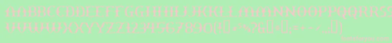 フォントYawnovis – 緑の背景にピンクのフォント