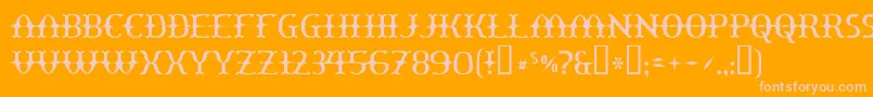 Yawnovis Font – Pink Fonts on Orange Background