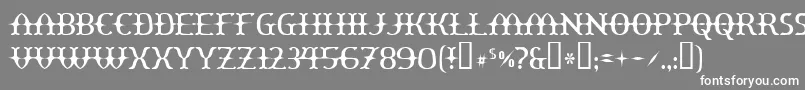 フォントYawnovis – 灰色の背景に白い文字