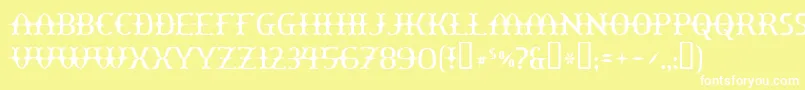 Yawnovis Font – White Fonts on Yellow Background