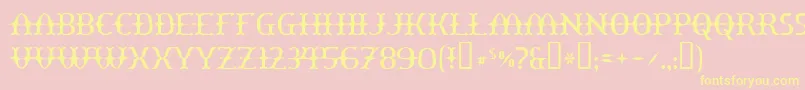 Yawnovis Font – Yellow Fonts on Pink Background