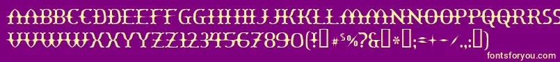 Yawnovis Font – Yellow Fonts on Purple Background