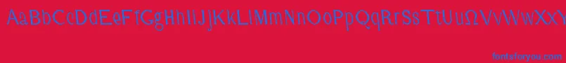 CmFunnyRegular Font – Blue Fonts on Red Background