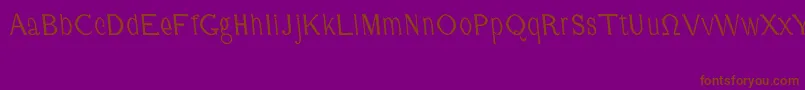 Fonte CmFunnyRegular – fontes marrons em um fundo roxo