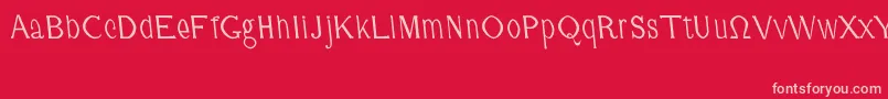 CmFunnyRegular Font – Pink Fonts on Red Background