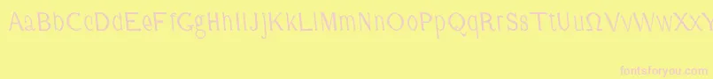 CmFunnyRegular Font – Pink Fonts on Yellow Background