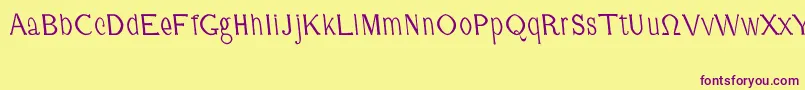 CmFunnyRegular Font – Purple Fonts on Yellow Background