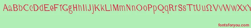 フォントCmFunnyRegular – 赤い文字の緑の背景