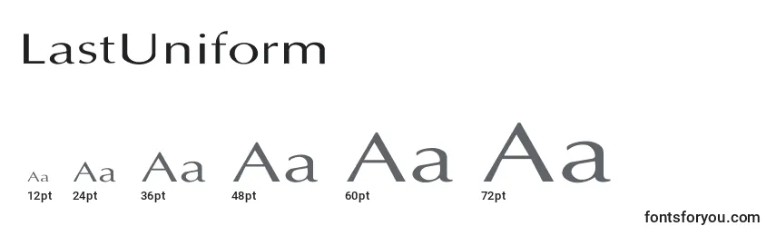Размеры шрифта LastUniform