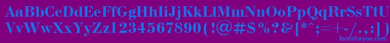 UkBodoniBold Font – Blue Fonts on Purple Background