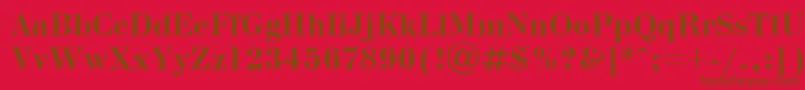 フォントUkBodoniBold – 赤い背景に茶色の文字