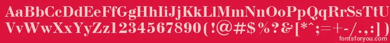 フォントUkBodoniBold – 赤い背景にピンクのフォント