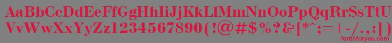 フォントUkBodoniBold – 赤い文字の灰色の背景