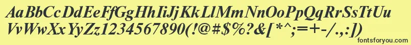 NewtonkoicttBolditalic Font – Black Fonts on Yellow Background