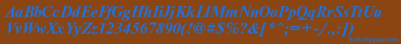 NewtonkoicttBolditalic Font – Blue Fonts on Brown Background