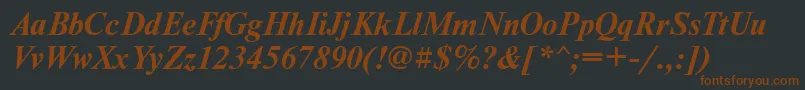 NewtonkoicttBolditalic Font – Brown Fonts on Black Background