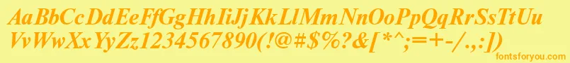 NewtonkoicttBolditalic Font – Orange Fonts on Yellow Background