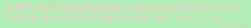 NewtonkoicttBolditalic Font – Pink Fonts on Green Background