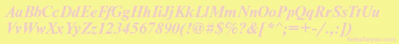 NewtonkoicttBolditalic Font – Pink Fonts on Yellow Background