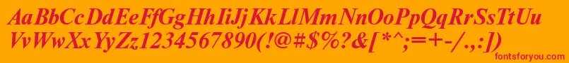 NewtonkoicttBolditalic Font – Red Fonts on Orange Background