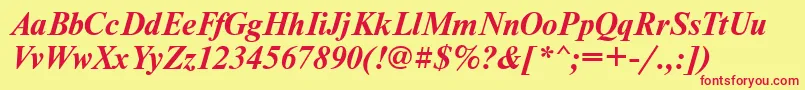 NewtonkoicttBolditalic Font – Red Fonts on Yellow Background