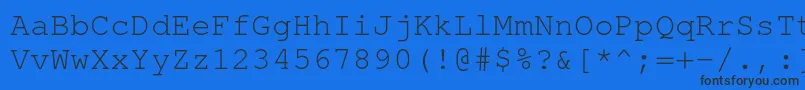 TexgyrecursorRegular Font – Black Fonts on Blue Background