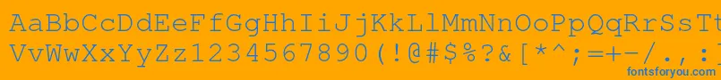 フォントTexgyrecursorRegular – オレンジの背景に青い文字