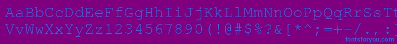 フォントTexgyrecursorRegular – 紫色の背景に青い文字