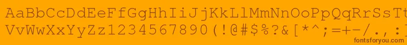 Czcionka TexgyrecursorRegular – brązowe czcionki na pomarańczowym tle