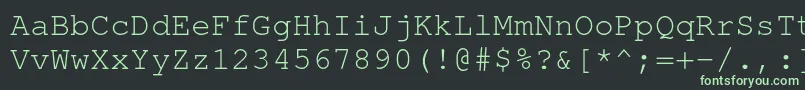 Fonte TexgyrecursorRegular – fontes verdes em um fundo preto
