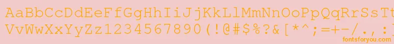 TexgyrecursorRegular-Schriftart – Orangefarbene Schriften auf rosa Hintergrund