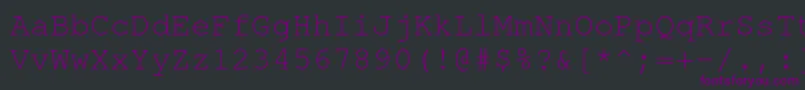 Fonte TexgyrecursorRegular – fontes roxas em um fundo preto