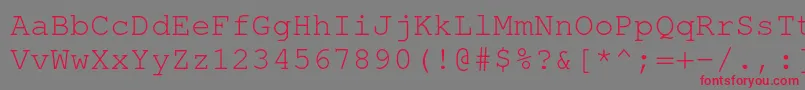Fonte TexgyrecursorRegular – fontes vermelhas em um fundo cinza