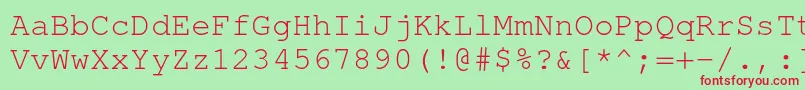 TexgyrecursorRegular Font – Red Fonts on Green Background