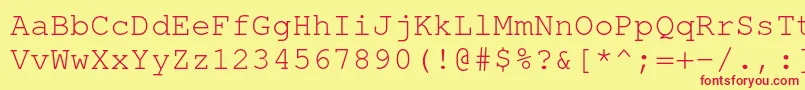 TexgyrecursorRegular Font – Red Fonts on Yellow Background