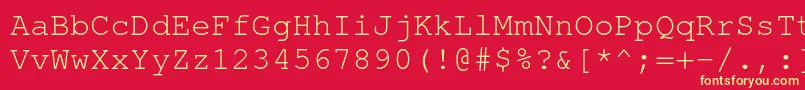 TexgyrecursorRegular Font – Yellow Fonts on Red Background