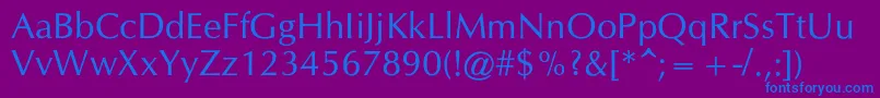 CgOmegac Font – Blue Fonts on Purple Background