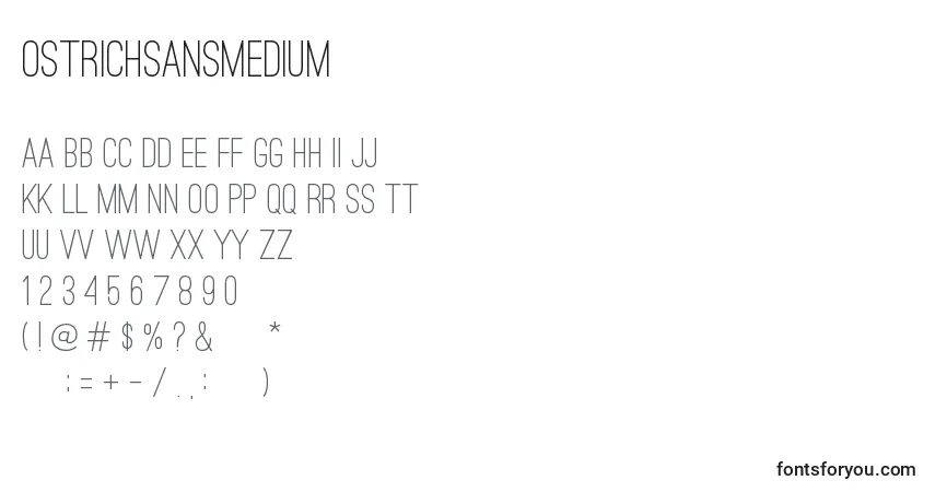 Шрифт OstrichSansMedium – алфавит, цифры, специальные символы