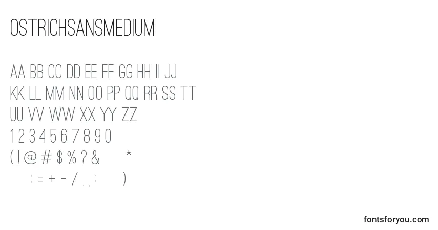 OstrichSansMediumフォント–アルファベット、数字、特殊文字