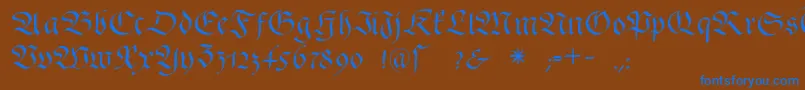 Шрифт Frakturafonteria – синие шрифты на коричневом фоне