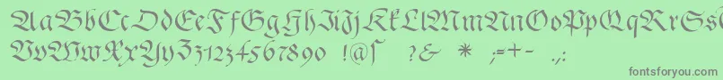 フォントFrakturafonteria – 緑の背景に灰色の文字