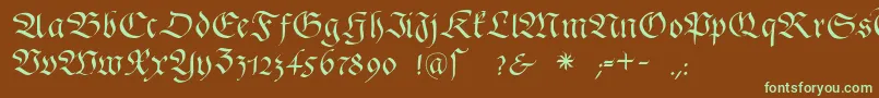 Шрифт Frakturafonteria – зелёные шрифты на коричневом фоне