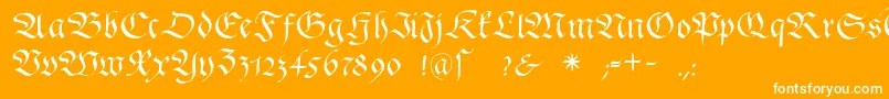 フォントFrakturafonteria – オレンジの背景に白い文字