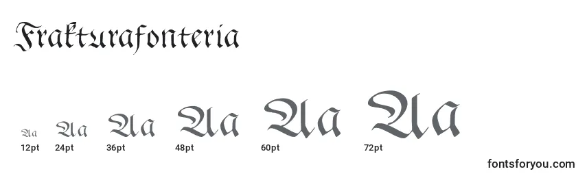 Размеры шрифта Frakturafonteria