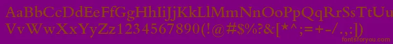 フォントKuriakosSsiSemiBold – 紫色の背景に茶色のフォント