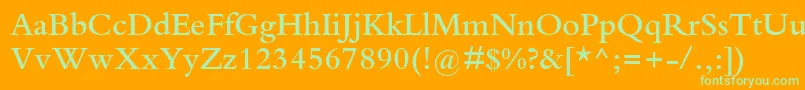 KuriakosSsiSemiBold Font – Green Fonts on Orange Background