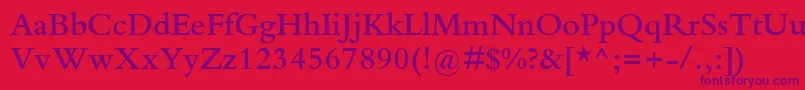 フォントKuriakosSsiSemiBold – 赤い背景に紫のフォント